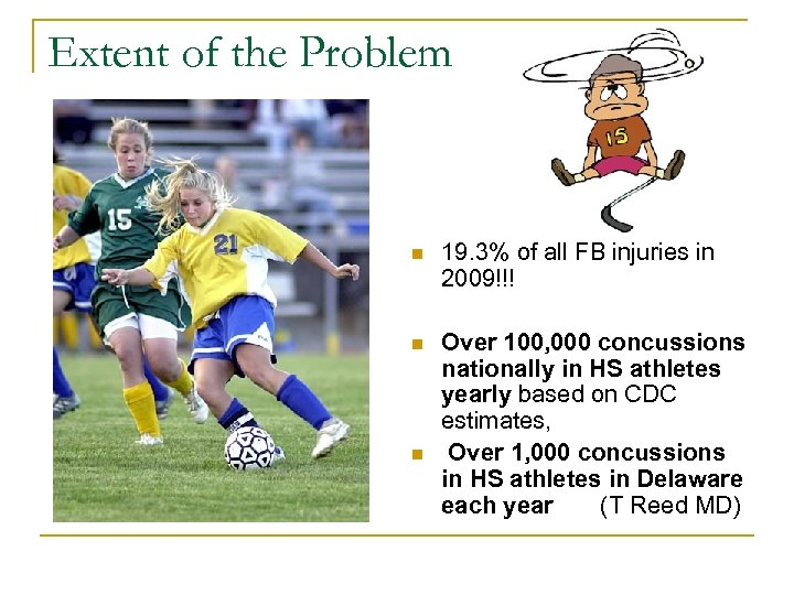 Extent of the Problem n 19. 3% of all FB injuries in 2009!!! n