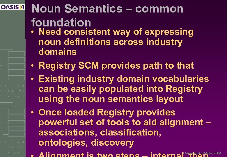 Noun Semantics – common foundation • Need consistent way of expressing noun definitions across