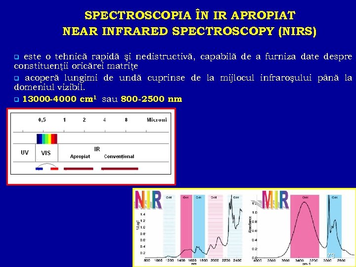 SPECTROSCOPIA ÎN IR APROPIAT NEAR INFRARED SPECTROSCOPY (NIRS) este o tehnică rapidă şi nedistructivă,