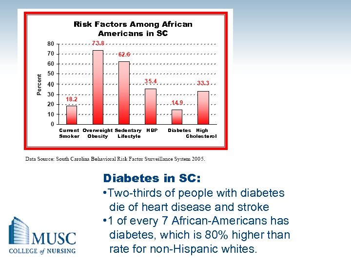 Risk Factors Among African Americans in SC Current Overweight Sedentary HBP Smoker Obesity Lifestyle