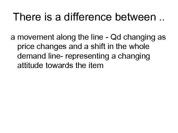 There is a difference between. . a movement along the line - Qd changing