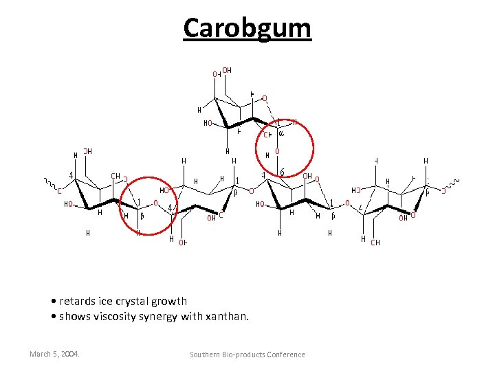 Carobgum • retards ice crystal growth • shows viscosity synergy with xanthan. March 5,