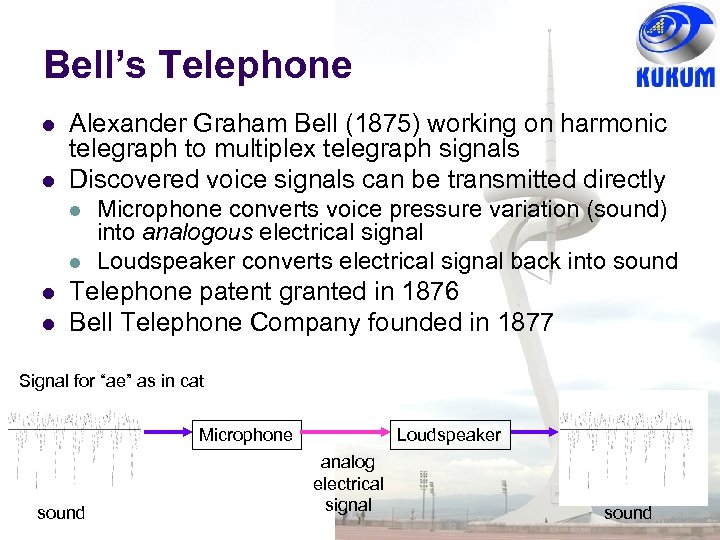 Bell’s Telephone l l Alexander Graham Bell (1875) working on harmonic telegraph to multiplex