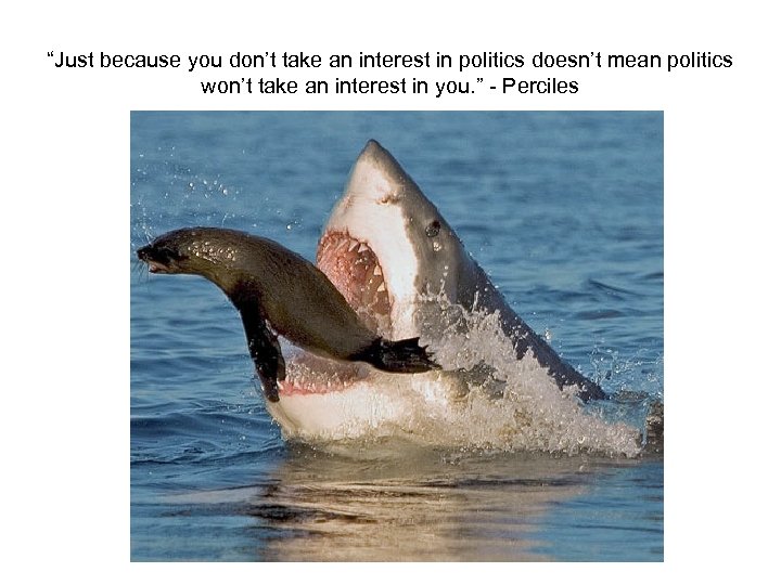 “Just because you don’t take an interest in politics doesn’t mean politics won’t take