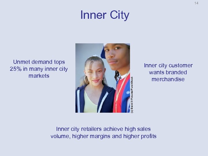 14 Unmet demand tops 25% in many inner city markets (c) Brand X Pictures/Punch.