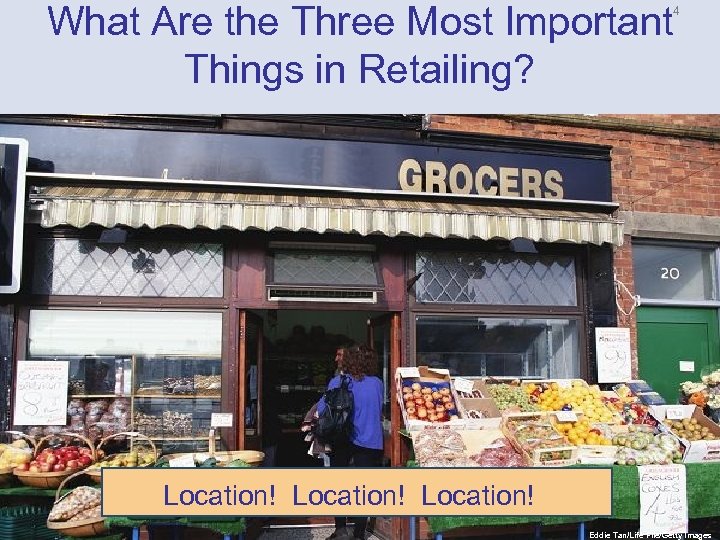 What Are the Three Most Important Things in Retailing? 4 Location! Eddie Tan/Life File/Getty