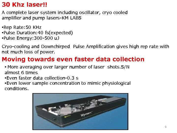 30 Khz laser!! A complete laser system including oscillator, cryo cooled amplifier and pump