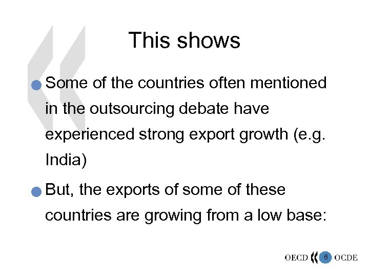 This shows n Some of the countries often mentioned in the outsourcing debate have