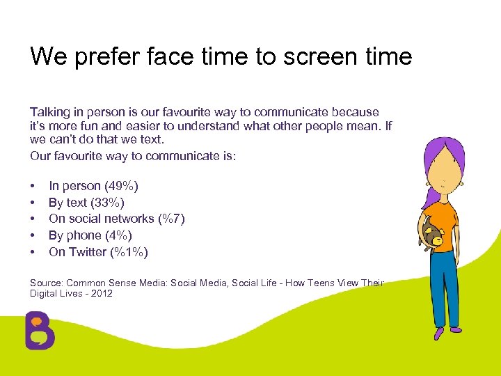 We prefer face time to screen time Talking in person is our favourite way