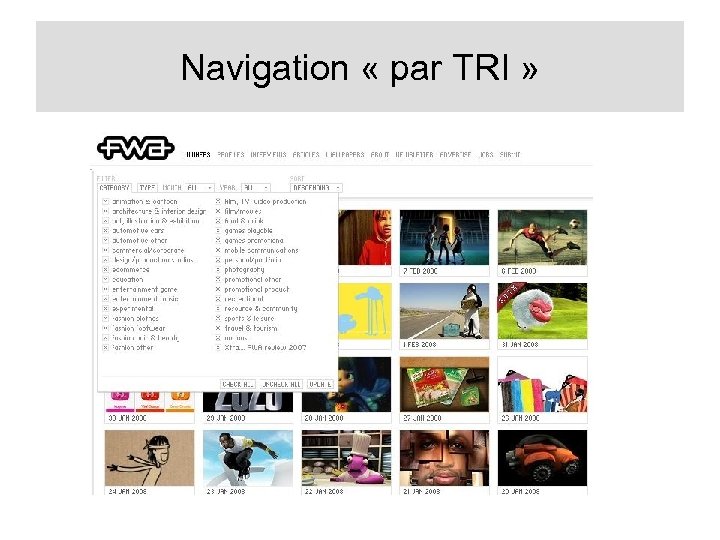 Navigation « par TRI » 