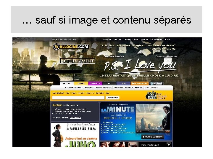 … sauf si image et contenu séparés 