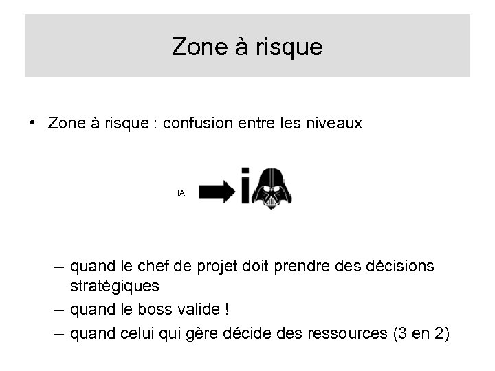 Zone à risque • Zone à risque : confusion entre les niveaux IA –