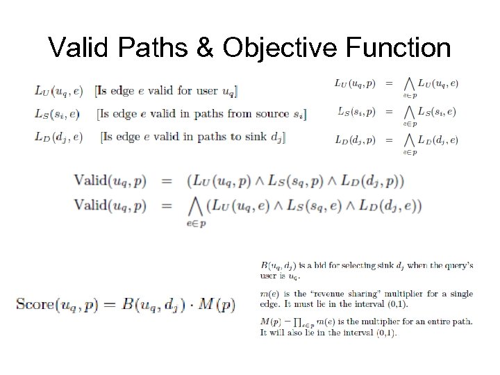 Valid Paths & Objective Function 