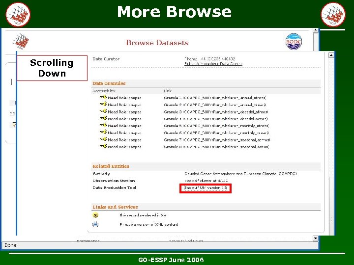 More Browse Scrolling Down GO-ESSP June 2006 