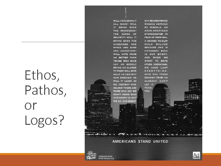 Ethos, Pathos, or Logos? 