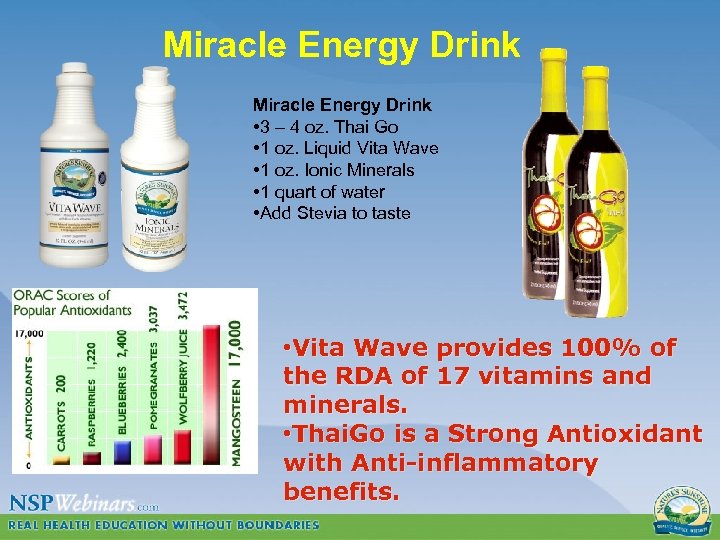 Miracle Energy Drink • 3 – 4 oz. Thai Go • 1 oz. Liquid