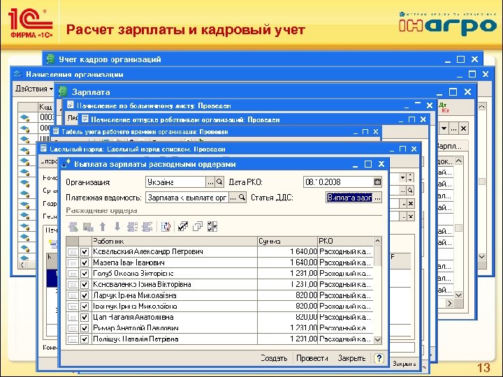 Расчет зарплаты и кадровый учет • Ведение кадрового учета. • Гибкая настройка видов и