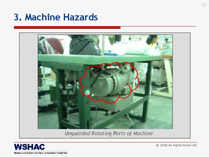 12 3. Machine Hazards Pictures or Graphs Within This Area Unguarded Rotating Parts of