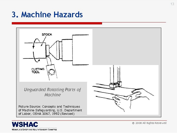 13 3. Machine Hazards Unguarded Rotating Parts of Machine Picture Source: Concepts and Techniques
