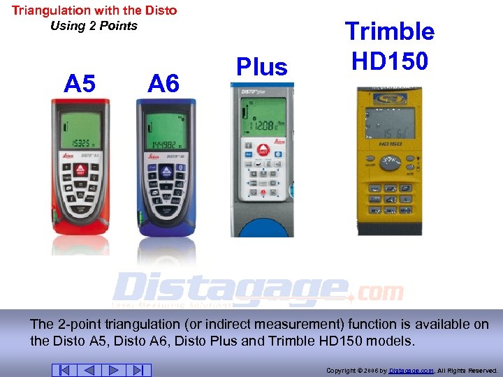 Triangulation with the Disto Using 2 Points A 5 A 6 Plus Trimble HD
