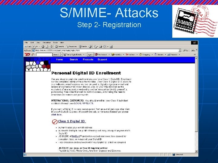 S/MIME- Attacks Step 2 - Registration 
