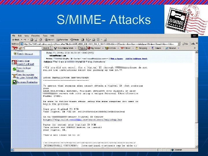 S/MIME- Attacks shlomo@hotmail. com 