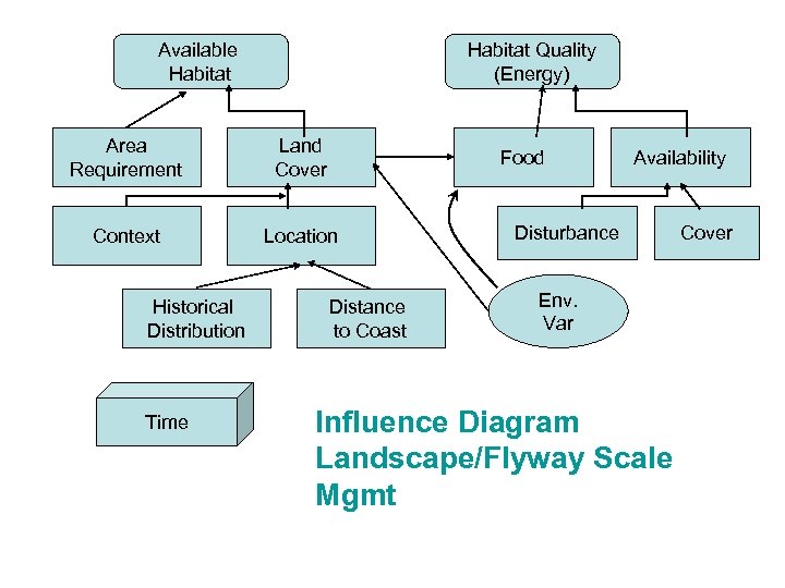 Available Habitat Quality (Energy) Area Requirement Land Cover Context Location Historical Distribution Time Food