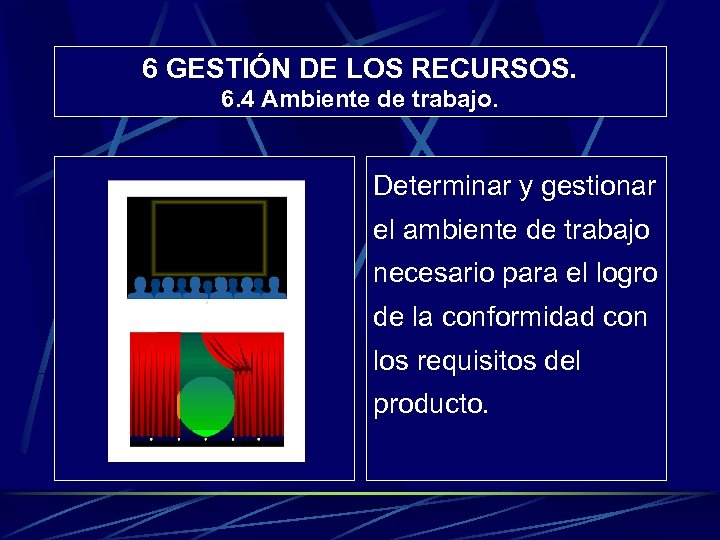 6 GESTIÓN DE LOS RECURSOS. 6. 4 Ambiente de trabajo. Determinar y gestionar el