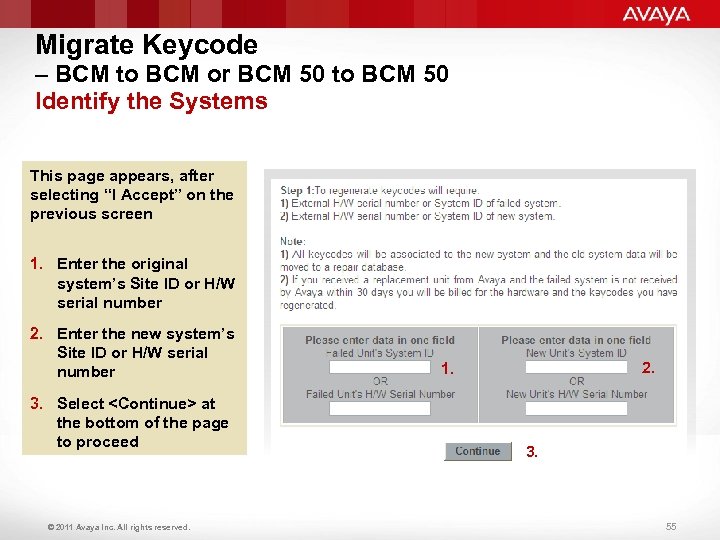 Migrate Keycode – BCM to BCM or BCM 50 to BCM 50 Identify the