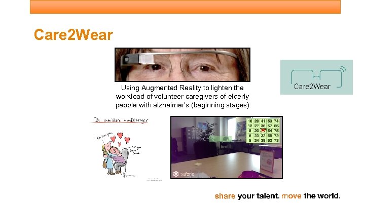 Care 2 Wear Using Augmented Reality to lighten the workload of volunteer caregivers of