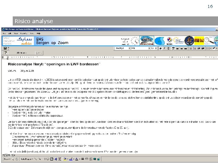 16 Risico analyse 