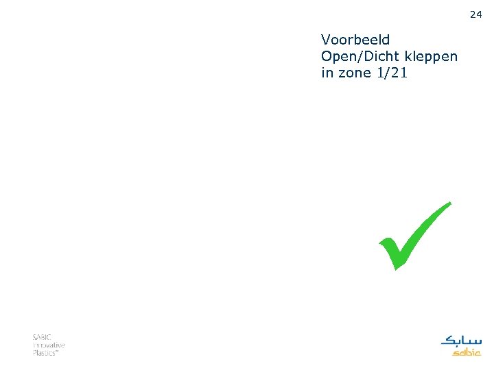 24 Voorbeeld Open/Dicht kleppen in zone 1/21 ü 