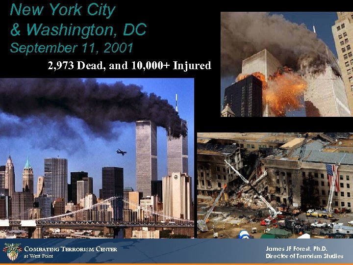 New York City & Washington, DC September 11, 2001 2, 973 Dead, and 10,