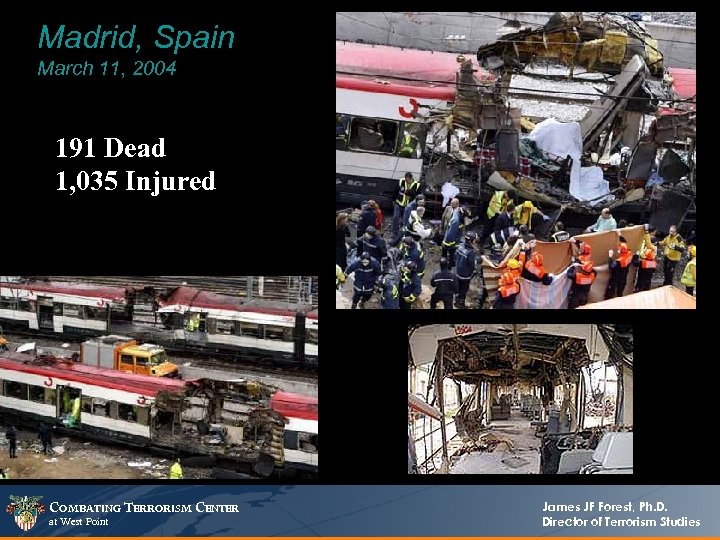 Madrid, Spain March 11, 2004 191 Dead 1, 035 Injured COMBATING TERRORISM CENTER at