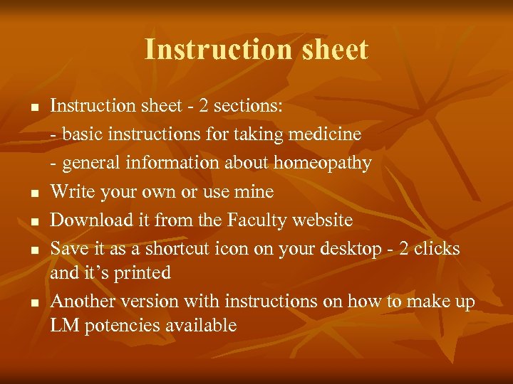 Instruction sheet n n n Instruction sheet - 2 sections: - basic instructions for