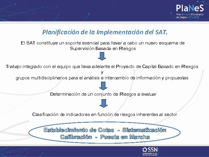 Planificación de la Implementación del SAT. El SAT constituye un soporte esencial para llevar