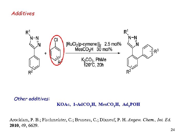 Additives Other additives: KOAc, 1 -Ad. CO 2 H, Mes. CO 2 H, Ad