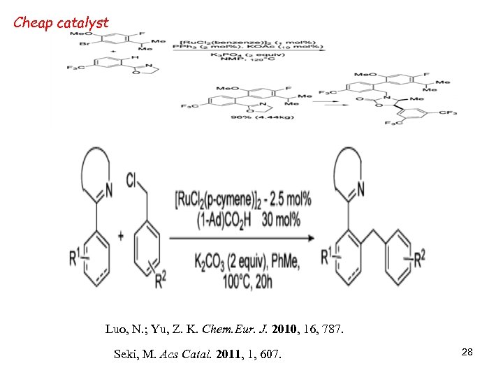 Cheap catalyst Luo, N. ; Yu, Z. K. Chem. Eur. J. 2010, 16, 787.