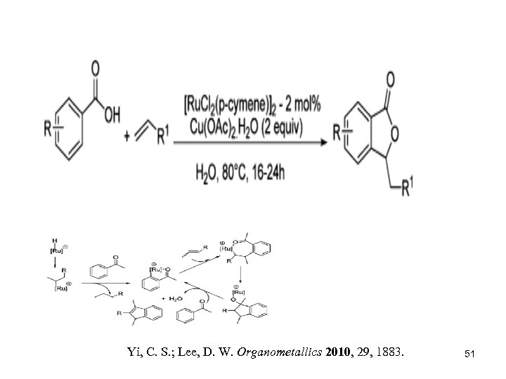 Yi, C. S. ; Lee, D. W. Organometallics 2010, 29, 1883. 51 