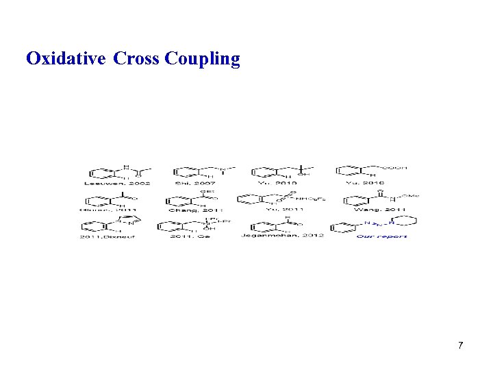 Oxidative Cross Coupling 7 