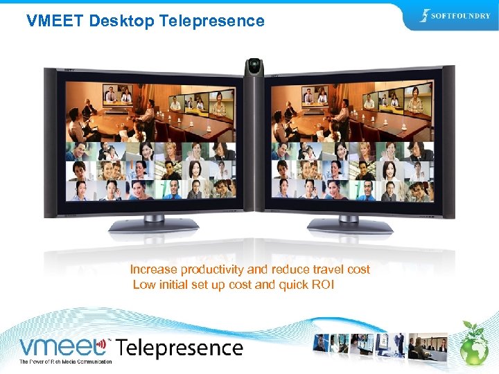 VMEET Desktop Telepresence I Increase productivity and reduce travel cost Low initial set up