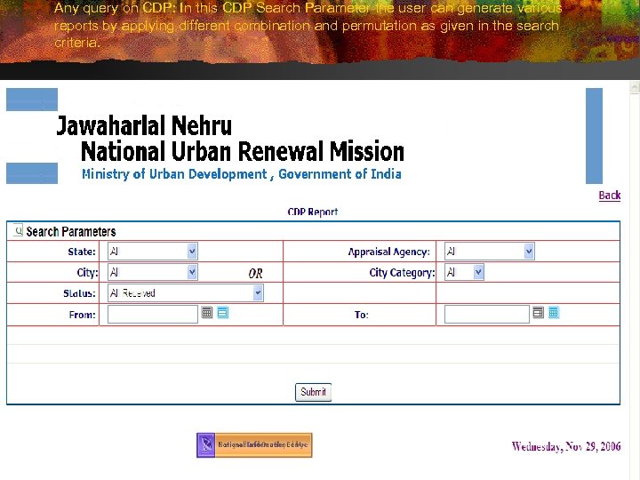 Any query on CDP: In this CDP Search Parameter the user can generate various