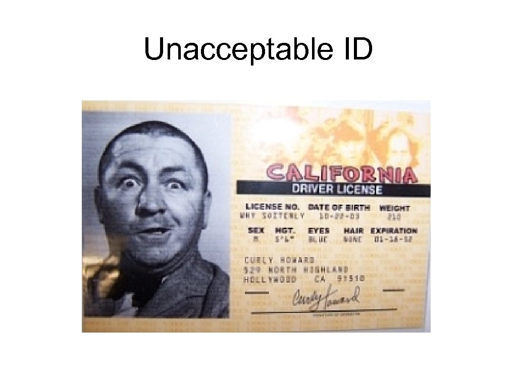 Unacceptable ID 