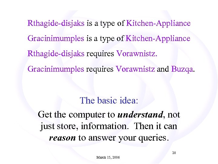 Rthagide-disjaks is a type of Kitchen-Appliance Gracinimumples is a type of Kitchen-Appliance Rthagide-disjaks requires