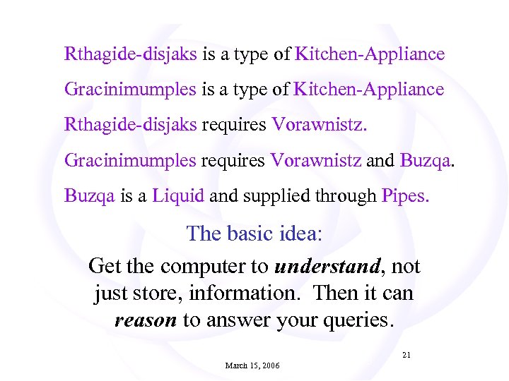 Rthagide-disjaks is a type of Kitchen-Appliance Gracinimumples is a type of Kitchen-Appliance Rthagide-disjaks requires