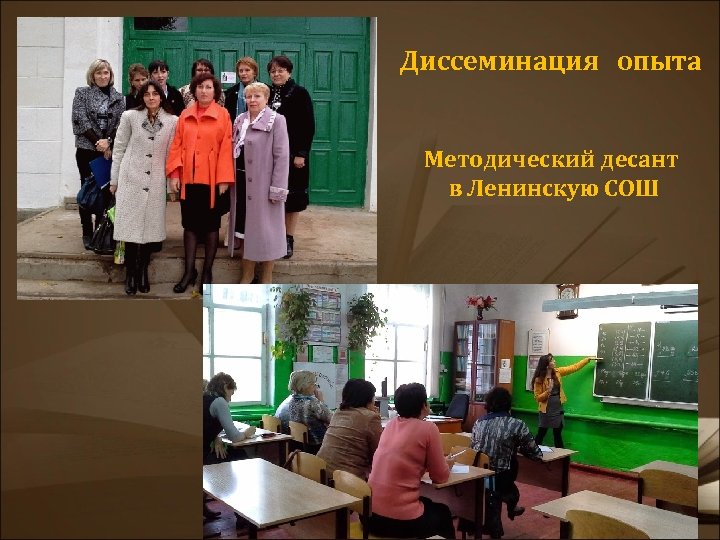 Диссеминация опыта Методический десант в Ленинскую СОШ 