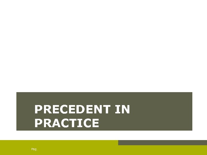 PRECEDENT IN PRACTICE Pag. 