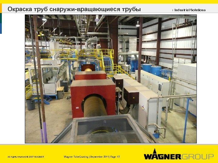 Окраска труб снаружи-вращающиеся трубы All rights reserved © 2007 WAGNER Wagner Tube. Coating |
