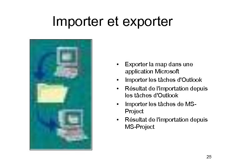 Importer et exporter • • • Exporter la map dans une application Microsoft Importer