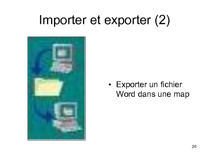 Importer et exporter (2) • Exporter un fichier Word dans une map 26 